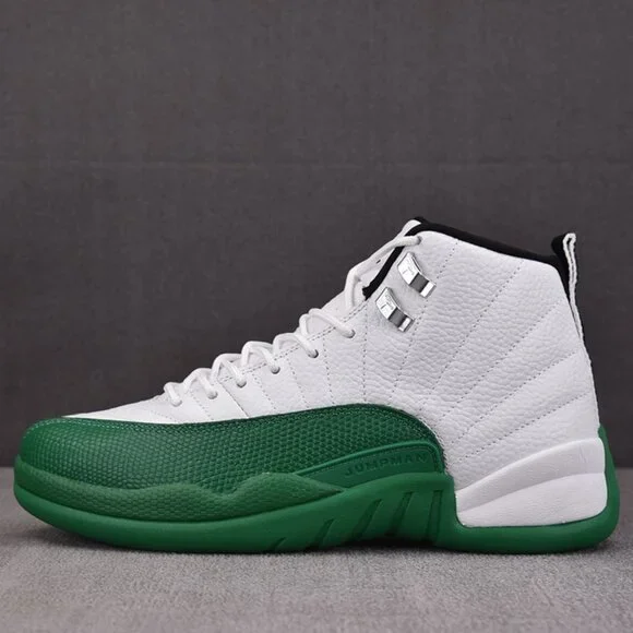 White & Green High Top Basketball Style Sneakers – Comfortable Streetwear Casual - Picture 2 of 9